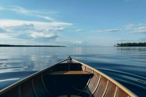 A serene moment on the water viewed from a boat photo