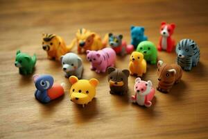 A set of animal-shaped erasers photo