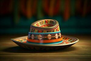 A sombrero with a colorful trim photo