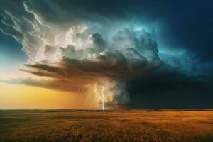 A summer thunderstorm brewing on the horizon photo