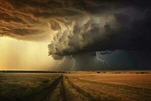 un verano tormenta fabricación de cerveza en el horizonte foto