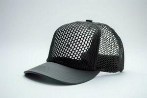 A trucker hat with a mesh back photo