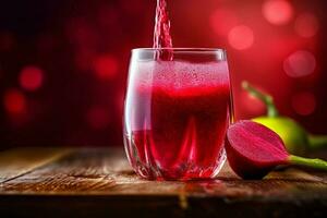 A vibrant glass of beet juice by Sarah Thompson food photo