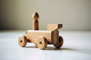 un de madera empujar juguete para niños pequeños foto