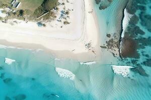 An aerial view of a perfect white beach photo