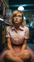 Woman wearing glasses. Generative AI photo
