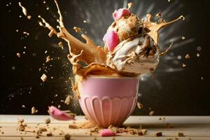 Capture the excitement and energy cup of ice cream photo