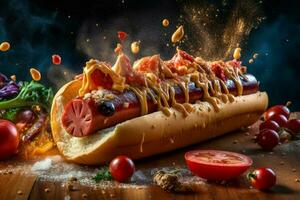 Capture the excitement and energy of a hot dog with photo