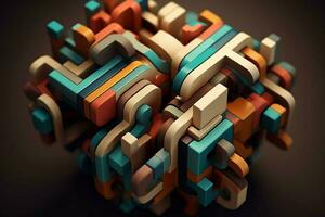 Complex interlocking shapes for a puzzle photo