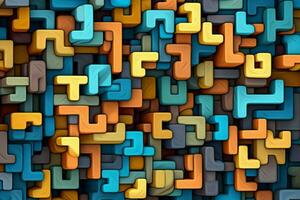 Complex interlocking shapes for a puzzle photo