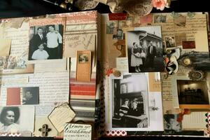 Creating a scrapbook of favorite memories photo