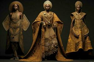 Designs representing African royalty and regalia photo