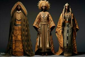 Designs representing African royalty and regalia photo