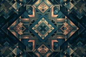 Geometric shapes repeated in symmetrical patterns photo