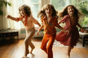 Kids dancing to their favorite music photo