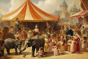 Kids enjoying a day at the circus photo