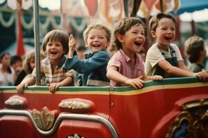 niños teniendo divertido a un carnaval o justa foto