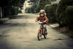 aprendizaje a paseo un bicicleta foto