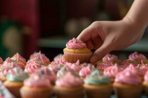 Making cupcakes for a bake sale photo