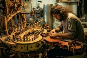 haciendo música con instrumentos foto