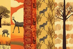 Patterns inspired by African landscapes and scenery photo