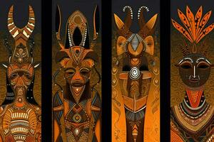 Patterns representing African mythological creature photo