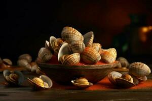 Photorealistic Product shot Food photography clam photo
