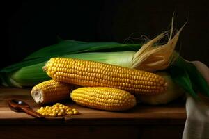 Photorealistic Product shot Food photography corn photo