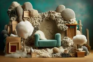 Playful use of textures and materials photo