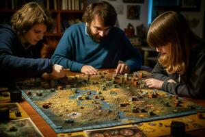 Playing board games with family photo