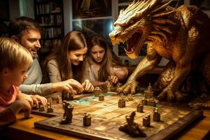 Playing board games with family photo