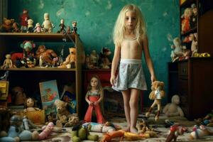 Playing make believe with dolls and action figures photo