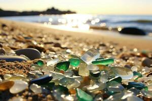 Seaglass sparkling on the shore photo