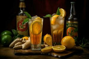 marineros bebidas naranja y jengibre cerveza inglesa foto