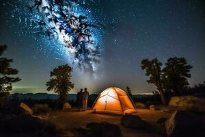 Stargazing on a clear night photo