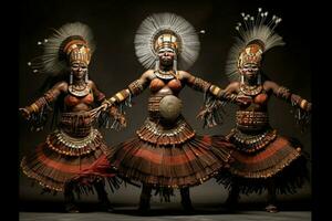 el belleza y elegancia de africano bailarines en lleno foto