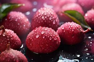 The fresh lychee background is adorned with sparkli photo