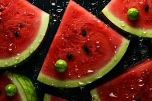 The fresh watermelon background is adorned with spa photo