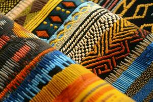 The intricate patterns on traditional African texti photo