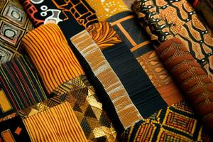 The intricate patterns on traditional African texti photo