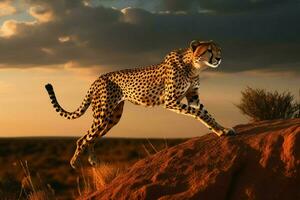 The power and grace of an African cheetah photo