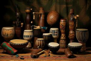 el ritmo y armonía de africano musical instrumen foto