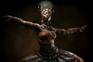 el fuerza y gracia de africano bailarines foto
