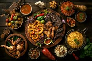 The unique and flavorful cuisines of different Afri photo