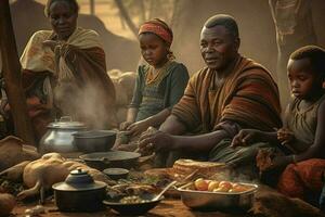 el calor y hospitalidad de africano personas foto