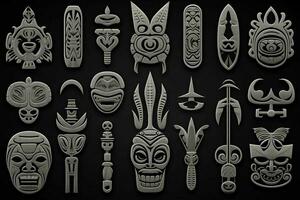 Tribal symbols representing community and tradition photo