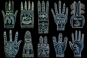 Tribal symbols representing community and tradition photo