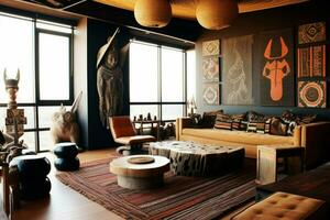 Use of African-inspired patterns in interior design photo