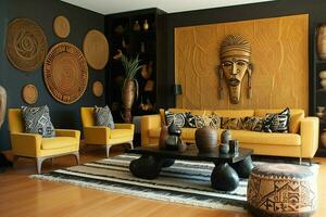 Use of African-inspired patterns in interior design photo