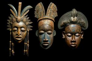 Use of elements from traditional African masks and photo